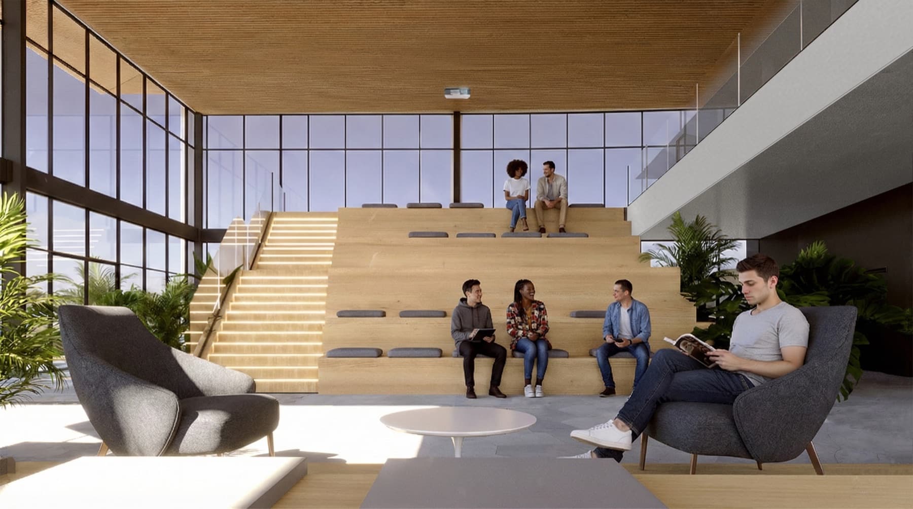 Campus hall — architectural render