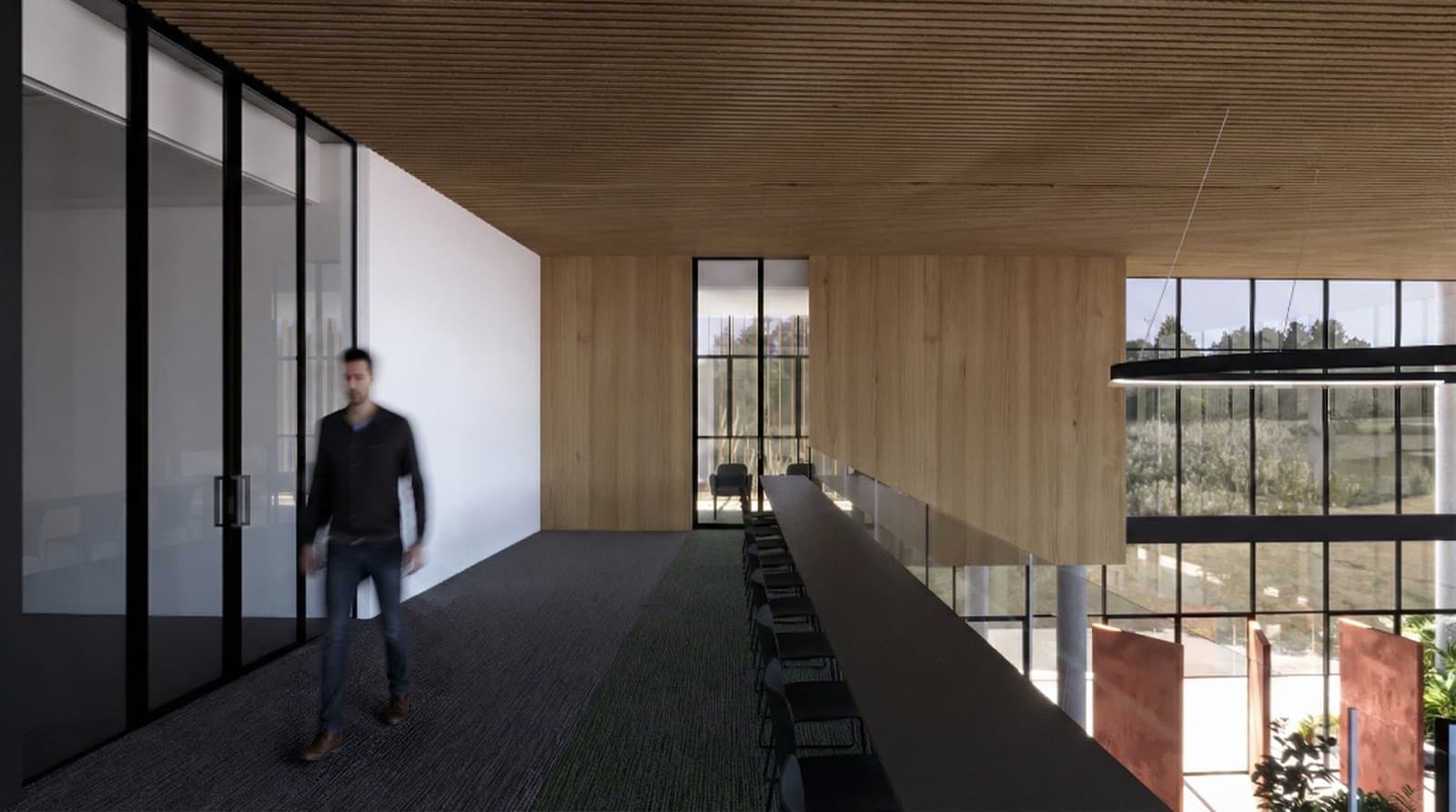 Campus mezzanine — architectural render